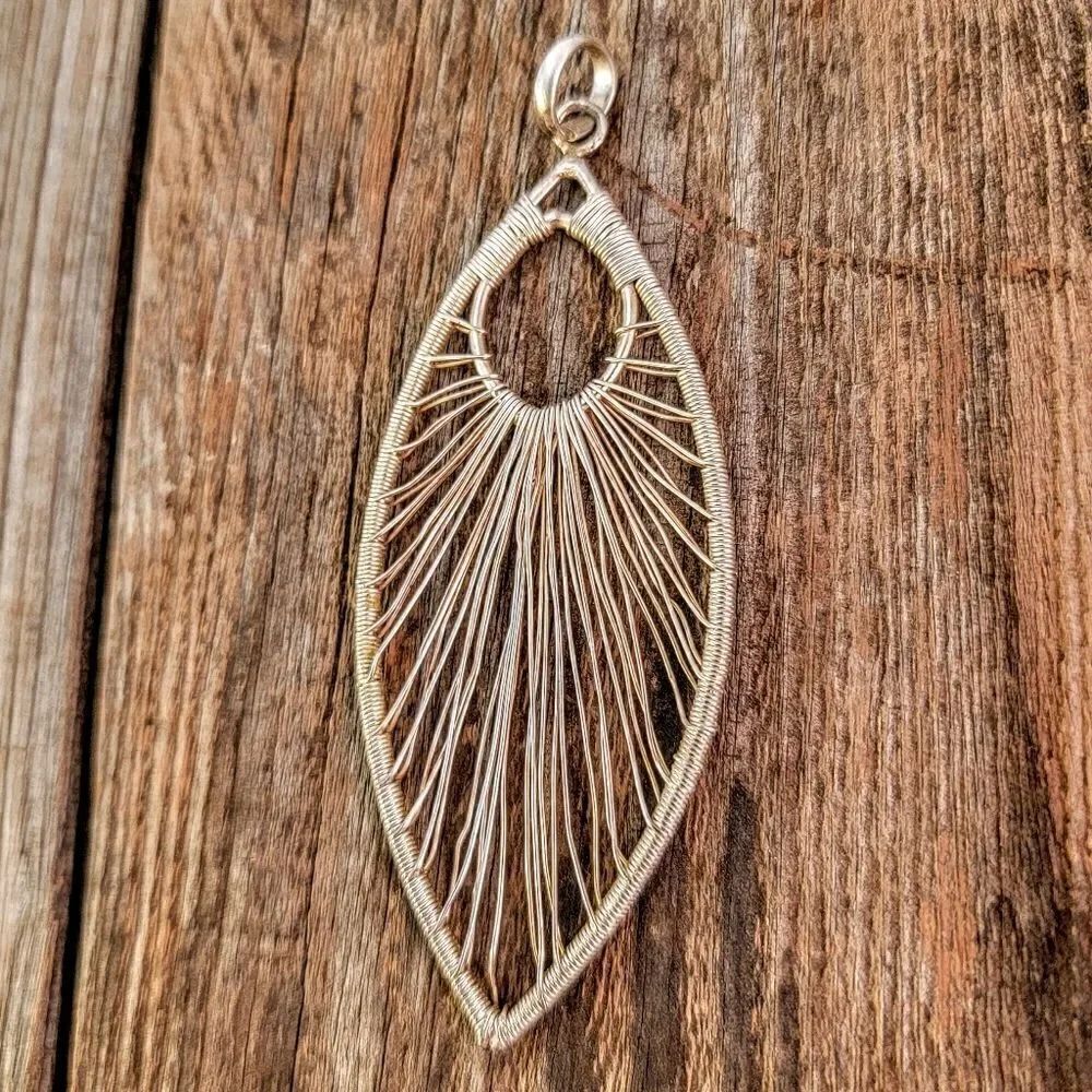 Sterling Wire Wrap Ellipses Handcrafted Pendant